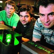Graduate students Dmitry Korystov, left, Mirko Lobino, centre, and Prof. Alexander Lvovsky are members of a University of Calgary research team that has made findings it says will help the development of powerful computers and may even produce new techniques for making unbreakable codes.