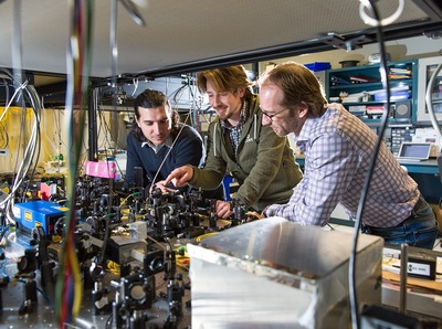 A group of physicists led by Wolfgang Tittel have successfully demonstrated teleportation of a photon, an elementary particle of light, over a straight-line distance of six kilometres. Photo by Riley Brandt, University of Calgary